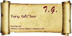 Tury Gábor névjegykártya